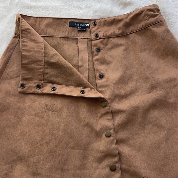 Brown Velvet button up skirt - Picture 3 of 3